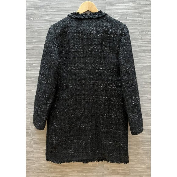 Kate Spade Sparkle Tweed Long Coat Jacket Black Size 4 New! - Picture 9 of 10